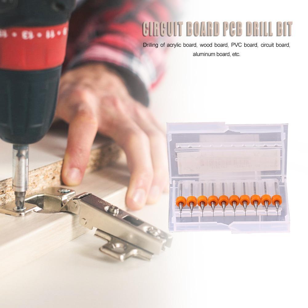 10pcs Engraving Drill Bits Tungsten Steel Woodworking Hand Drill (0.45mm)