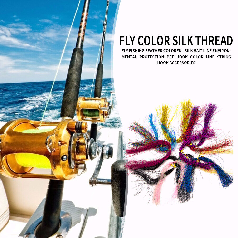100pcs Fly Tying Material Fishing Tackle Silk Lure Feather Hook String Line