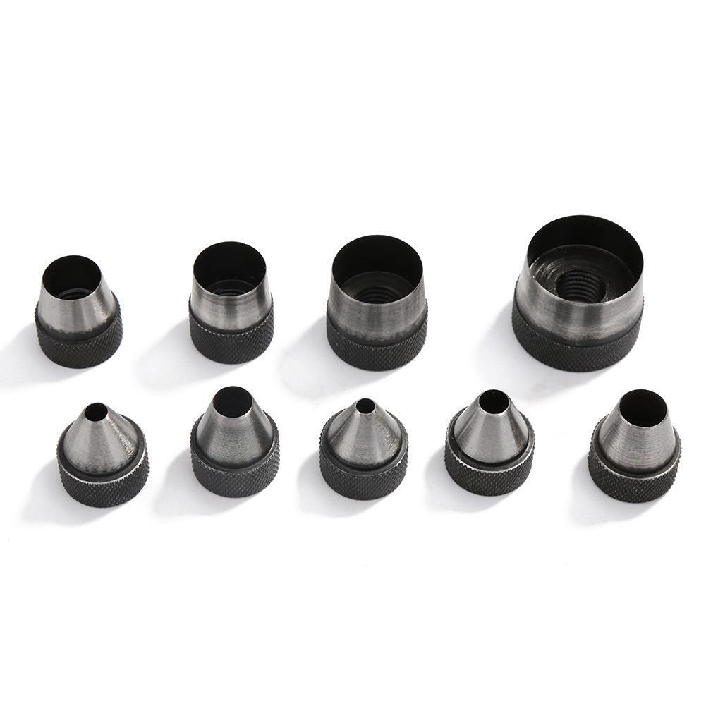 10pcs Heavy Duty Hollow Punch Kit Tool Set Gasket Leather Rubber Punching