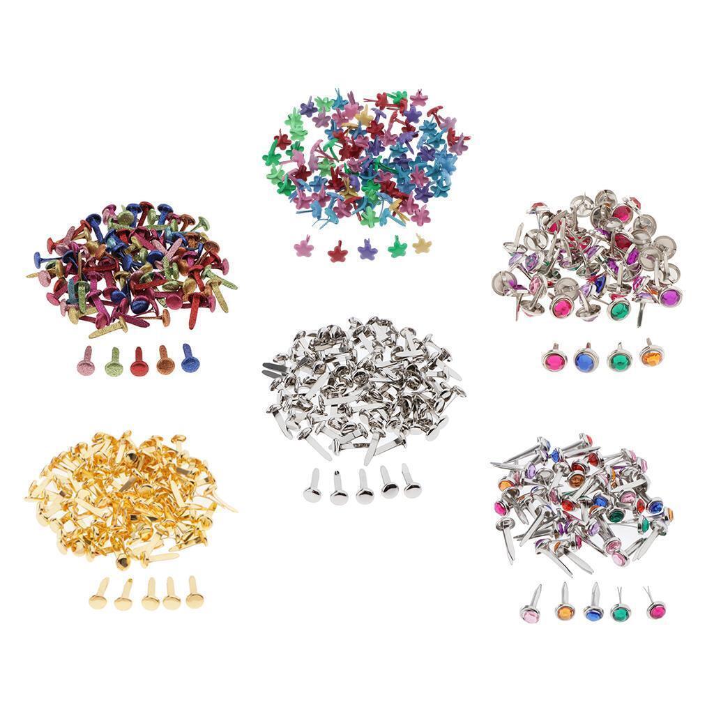450x Mixed   Brads Accessories Embellishment Fasteners Crafts