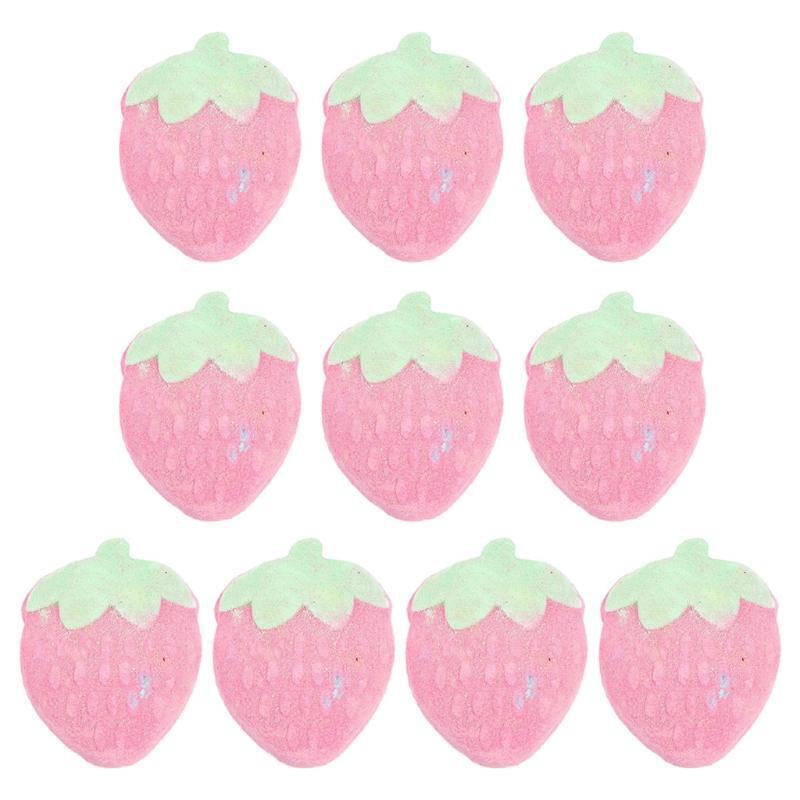 10Pcs Stawberry Shaped Bath Bomb Bubble SPA Ball Exfoliating Oil Control Cleaner