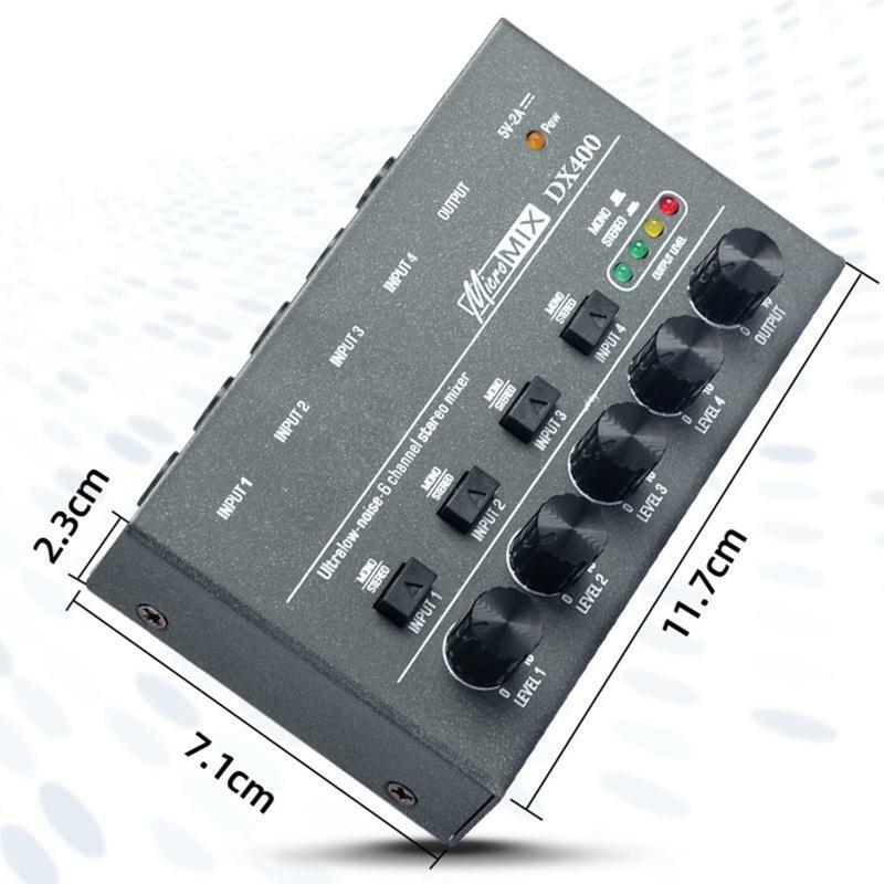 Ultra Compact DX400 Audio Mixer KTV Karaok 4 Channel Professional Sound Mixer