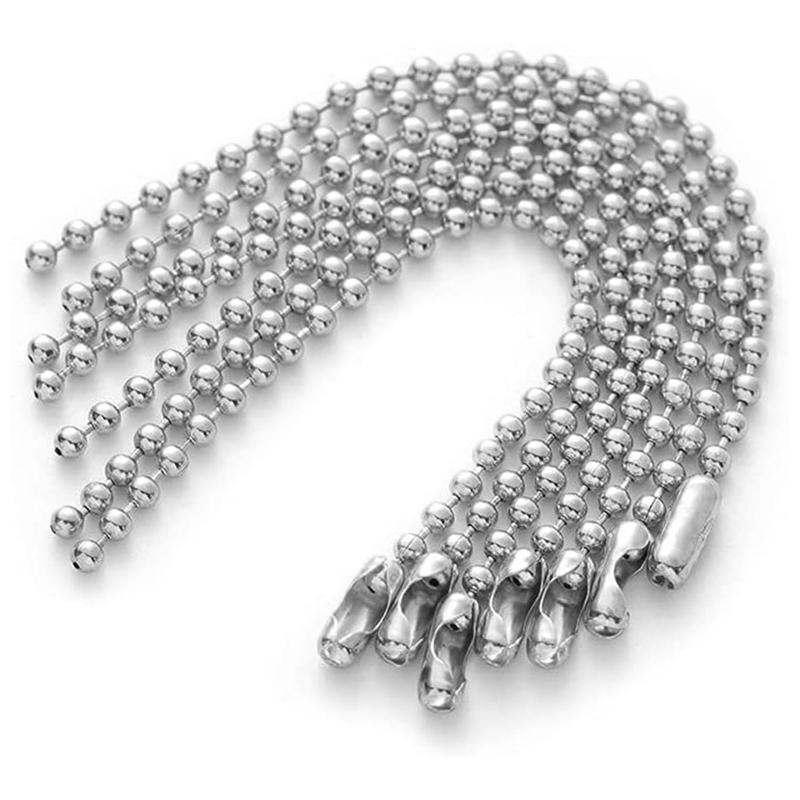 DIY Dog Tag Chain Ball Chain Necklace Chain Bulk 1.5mm Bead Link Beaded Chain