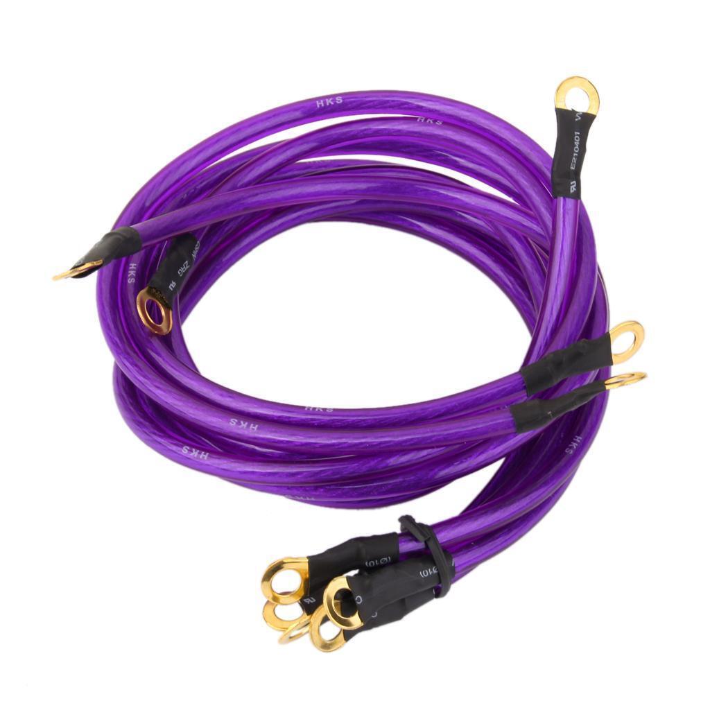 Grounding System Wire Kit Cable Fit For Universal 5-Point Purple