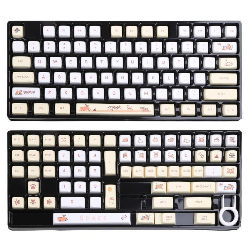 134-Key Cute Corgi Keycaps XDA Dye Sub For MX Switch GK61/64/68/84/87/98/104/108