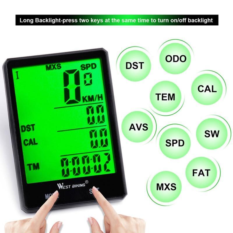 Wireless Bike Computer Bicycle Speedometer Odometer Waterproof LCD Stopwatch