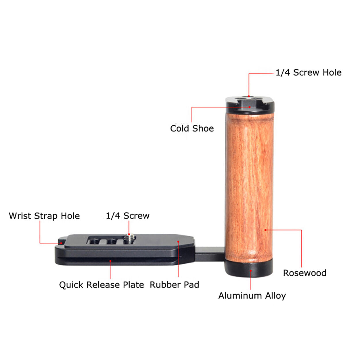 Side Wood Handle Left L-Plate Quick Release Plate Universal Parts for Camera
