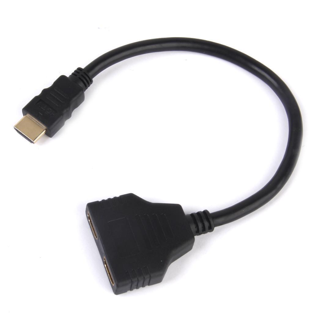 HDMI Male to 2 Female Adapter Cable Converter for HDTV LCD Monitor