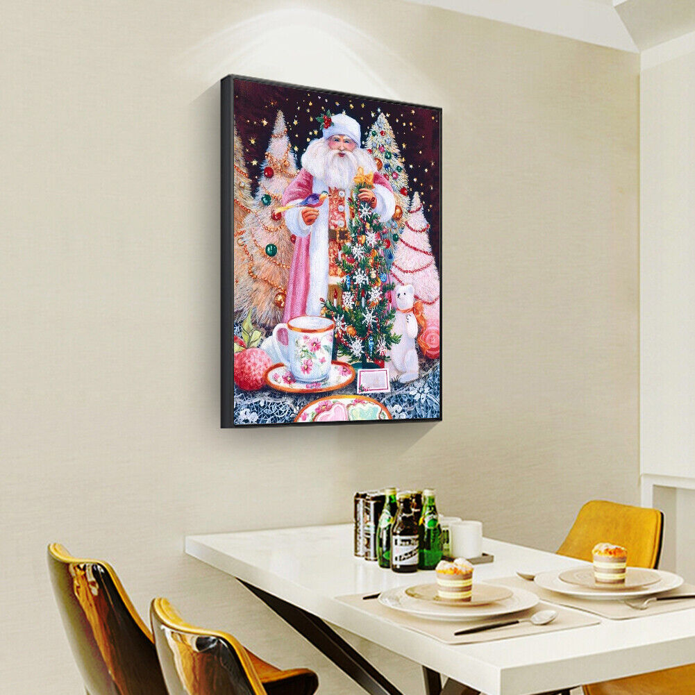 Diamond Picture Mosaic 5D DIY Drill Santa Claus Painting Round Full Kit