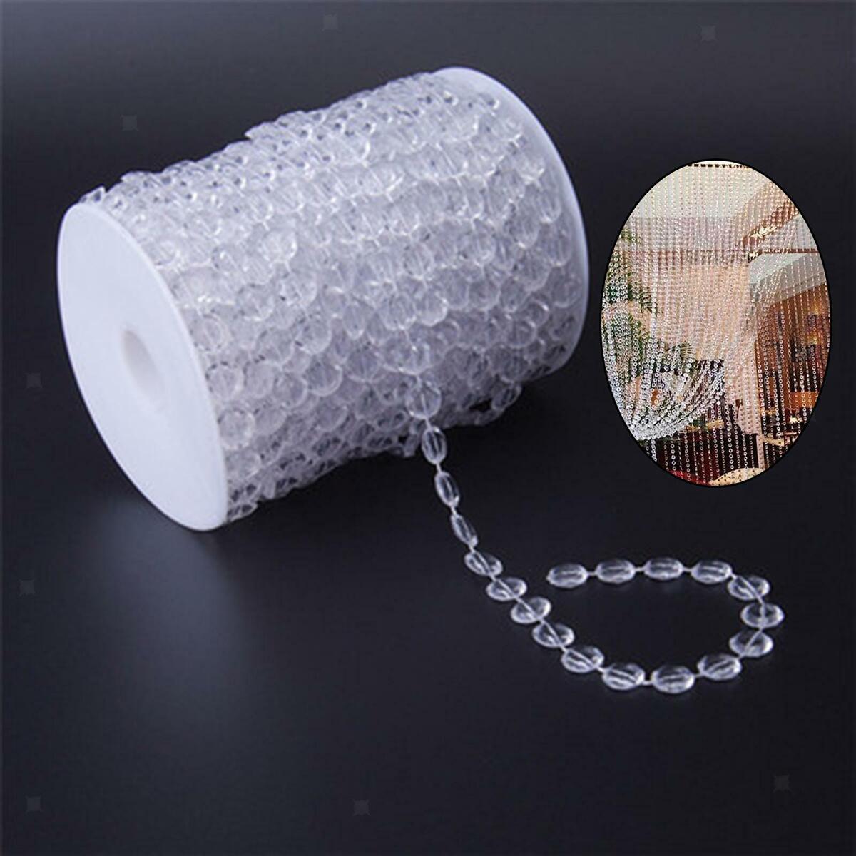 30 Meter/ Tranparent Disk Bead String  Clear for Doorway Wedding