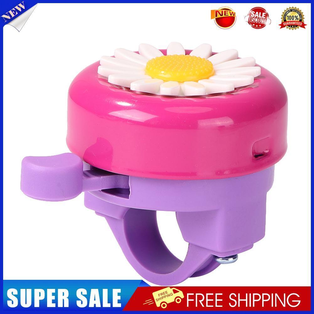 Kids Bicycle Bell Handlebars Road MTB Bike Daisy Ring Alarm (Rose+Purple)