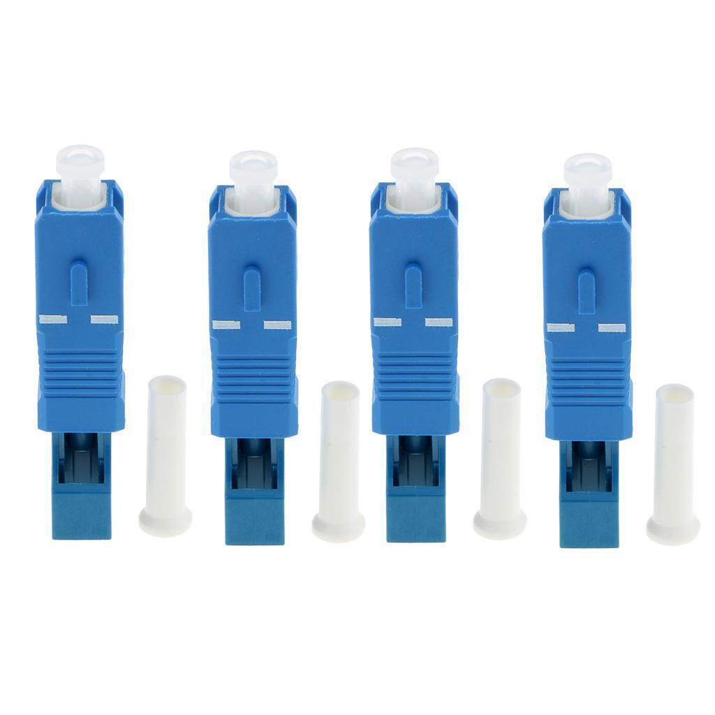4 Piece 2.5 to 1.25mm SC Male to LC Female Single Mode Fiber Optic Connector