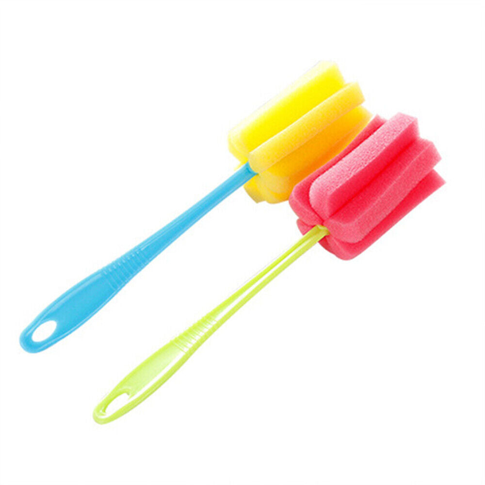 Cup Plastic Feeding Cleaning Tool Baby Bottle Brush Nipple Cleaner Sponge