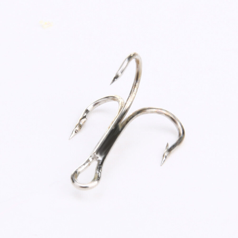 50pcs Barbed Crank Sharp Fishing Hooks Tackles with 3 Anchors (4#)