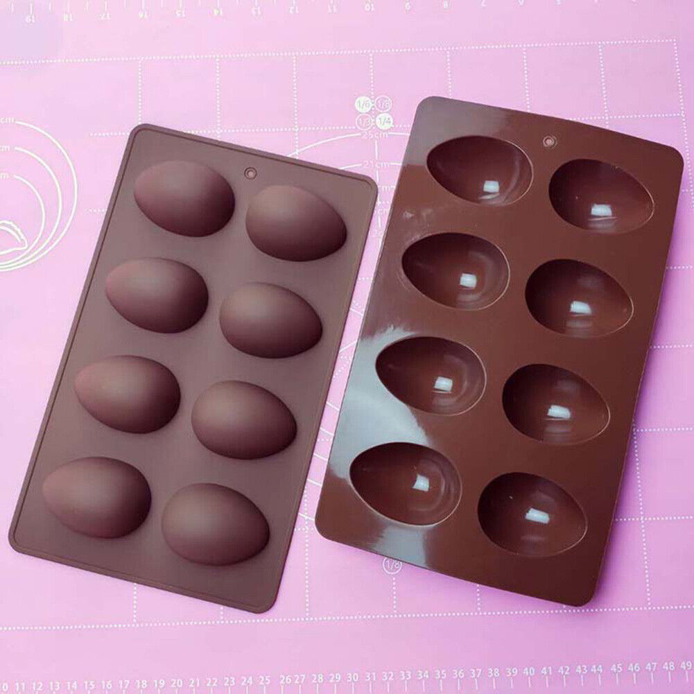 Silicone Cake Mold 8-Cavity Easter Egg Chocolate Mould Pastry Baking Tray