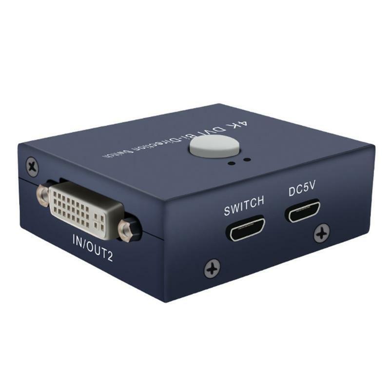 2 Monitors to 1 Device for PC Laptop DVR 2 Ports DVI Manual Sharing Switch