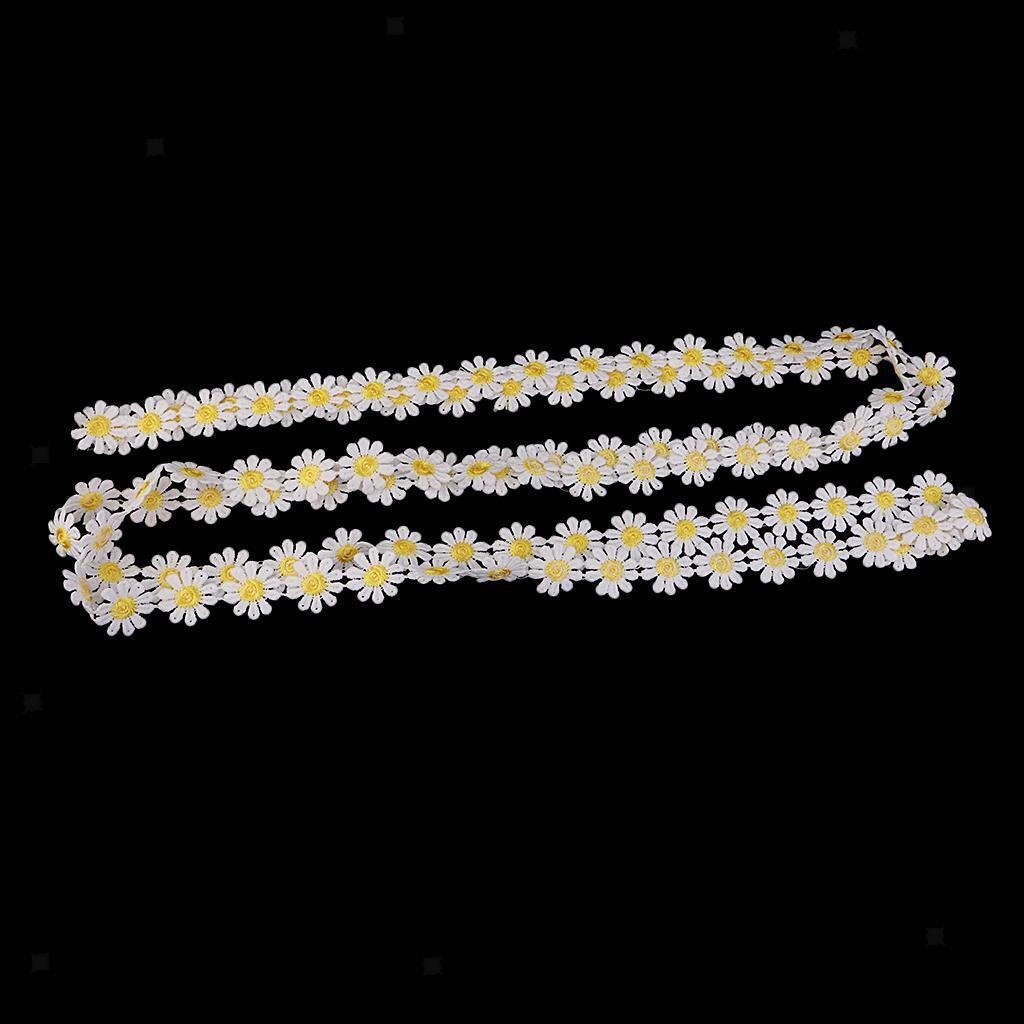 2x 3 Yards 25mm Daisy Embroidery Lace  Applique Ribbon Sewing Crafts DIY