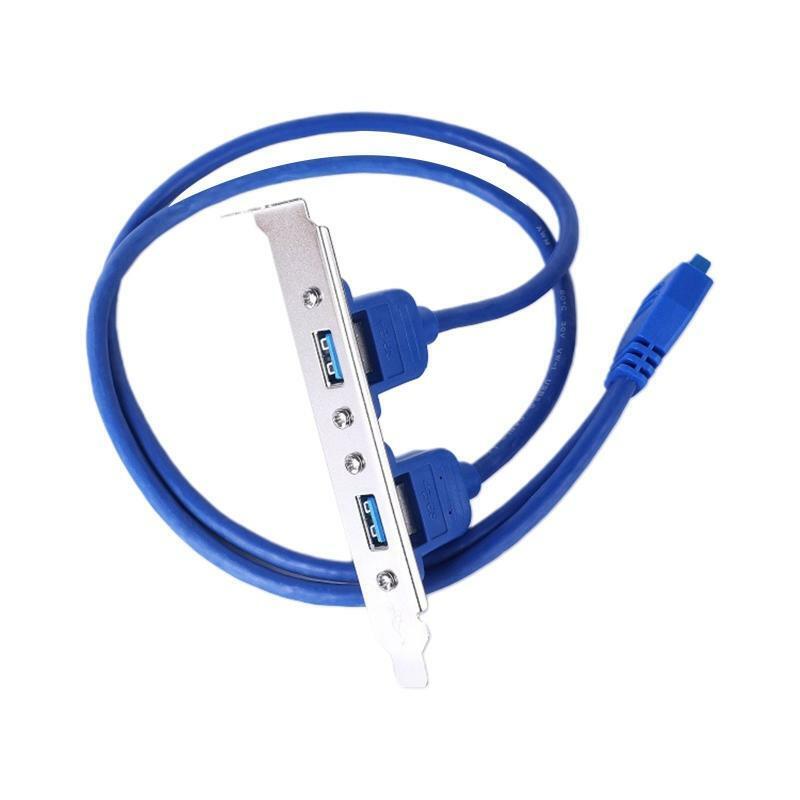 Dual Ports USB3.0 to Motherboard 20Pin Baffle Cable Adapter 20Pins USB Expansion