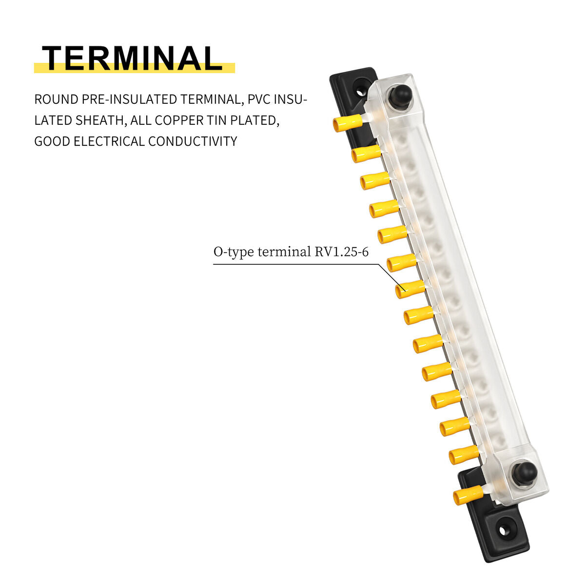 RV Yacht Single Row 12-way Single-row busbar Busbar Copper Terminal OT Terminal