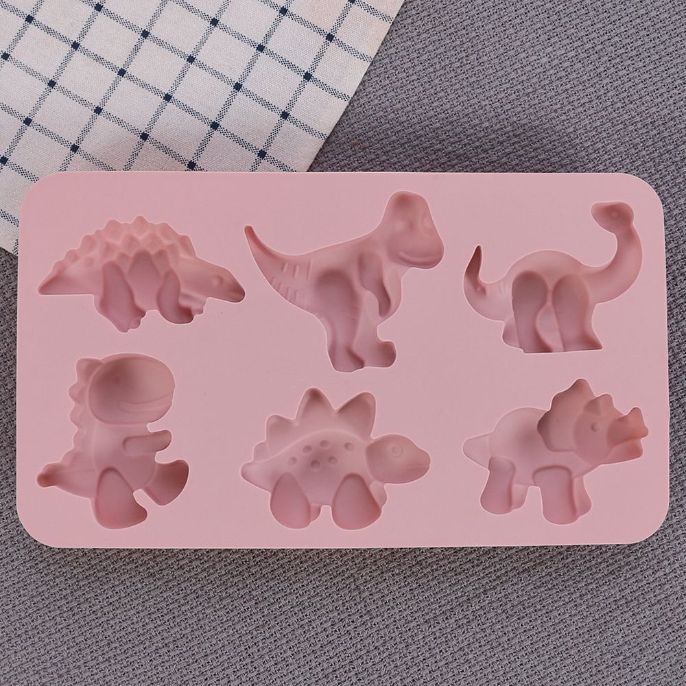 Jello Biscuit Soap Mould Cartoon Dino Tray 6 Dinosaur Cake Mold Chocolate Molds
