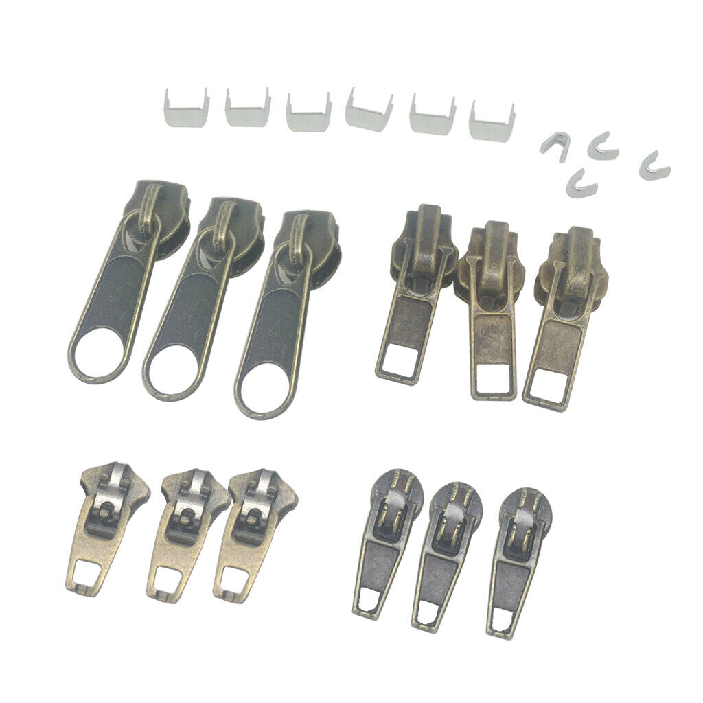 22 Pieces/set Replacement Zipper Repair Kit Zip  Sliders for Sewing