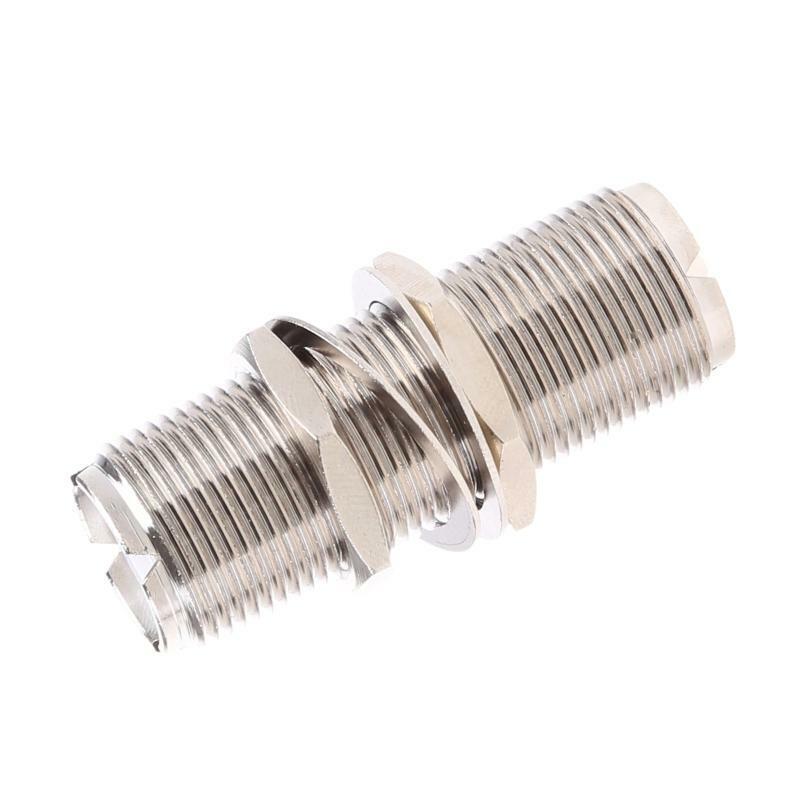 UHF Female-Female Bulkhead Connector RF Coaxial Adapter for CB Ham Radio Antenna