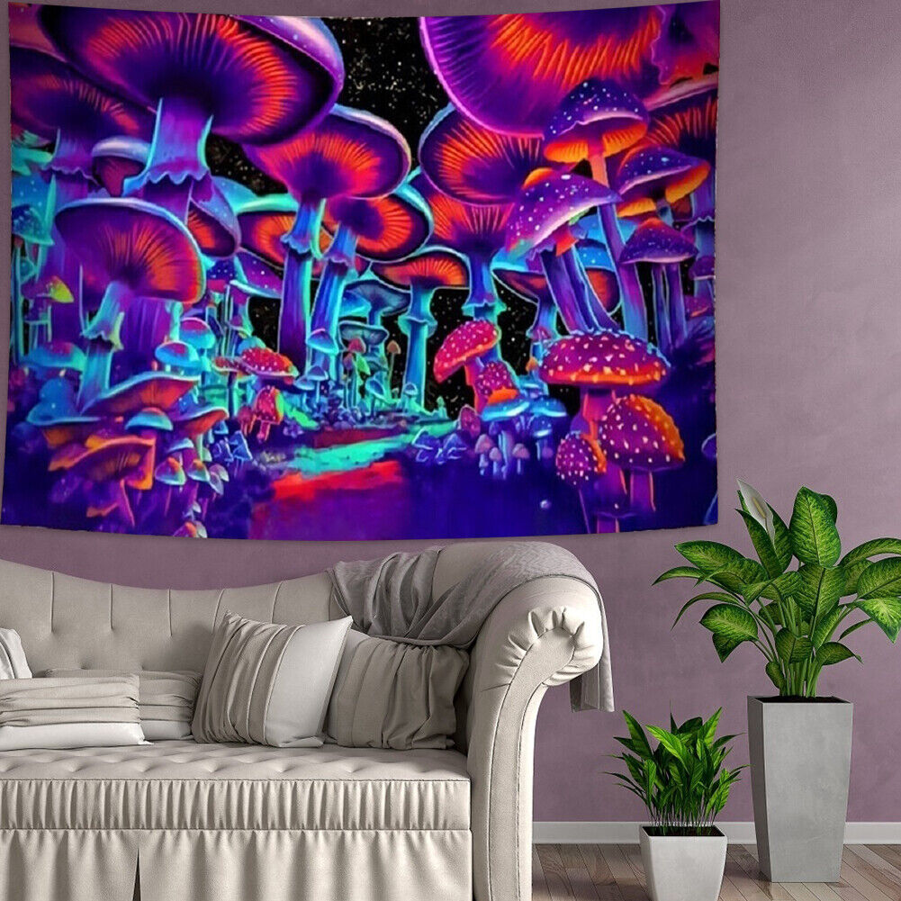 Multifunction Mushroom Wall Tapestry Hanging Blanket Beach Camping Carpet