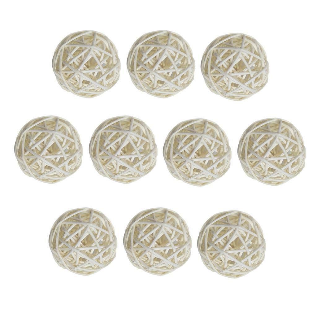 20Pcs Wicker Rattan Ball Ornaments Wedding Christmas Party Hanging Decor