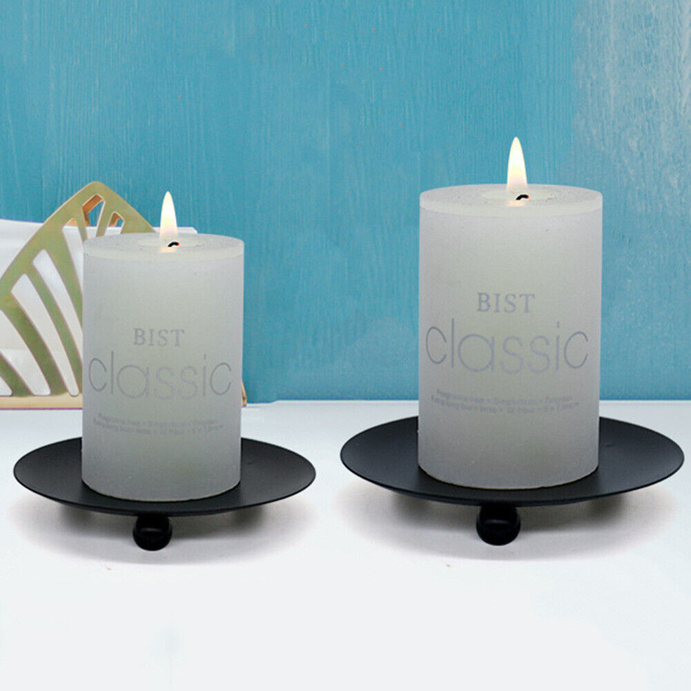 Nordic Iron Candle Holder Home Decoration Art Candlestick for Party (Black)