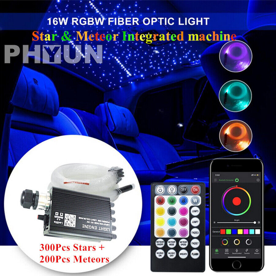 1set RGBW 16W APP RF Music Control 500pcs Fibers Meteor Ceiling LED Light Kit