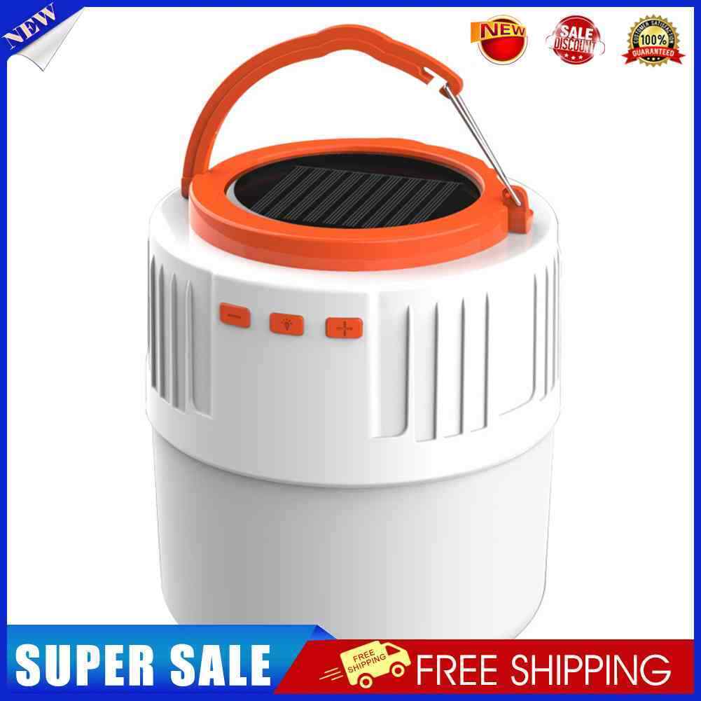 Solar Camping Light Bluetooth-compatible Audio Outdoor Tent Lamp (Orange)