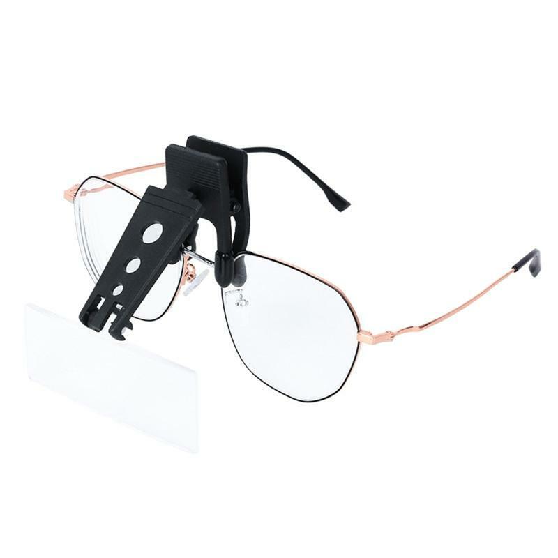 Glasses Style Magnifying Glass With Clip For Reading ,Wooden Horse-Type Surgical