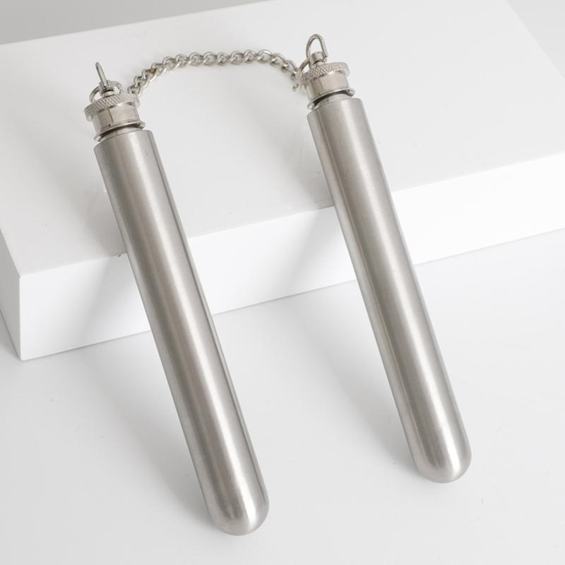 Stainless Steel Tube Flask with Chain 1.5oz Hip Flask Alcohol Oil Container Gift