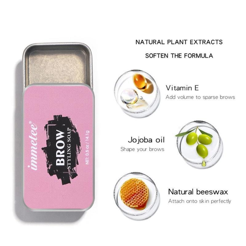 Eyebrow Soap Kit,Brows Styling Soap,Long Lasting Waterproof Smudge Proof