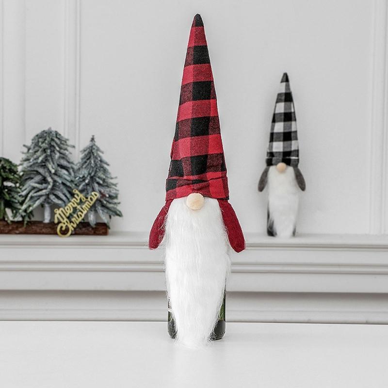 6Pcs Xmas Gnomes Wine Bottle Topper Holiday Xmas Dining Table Party Decorations