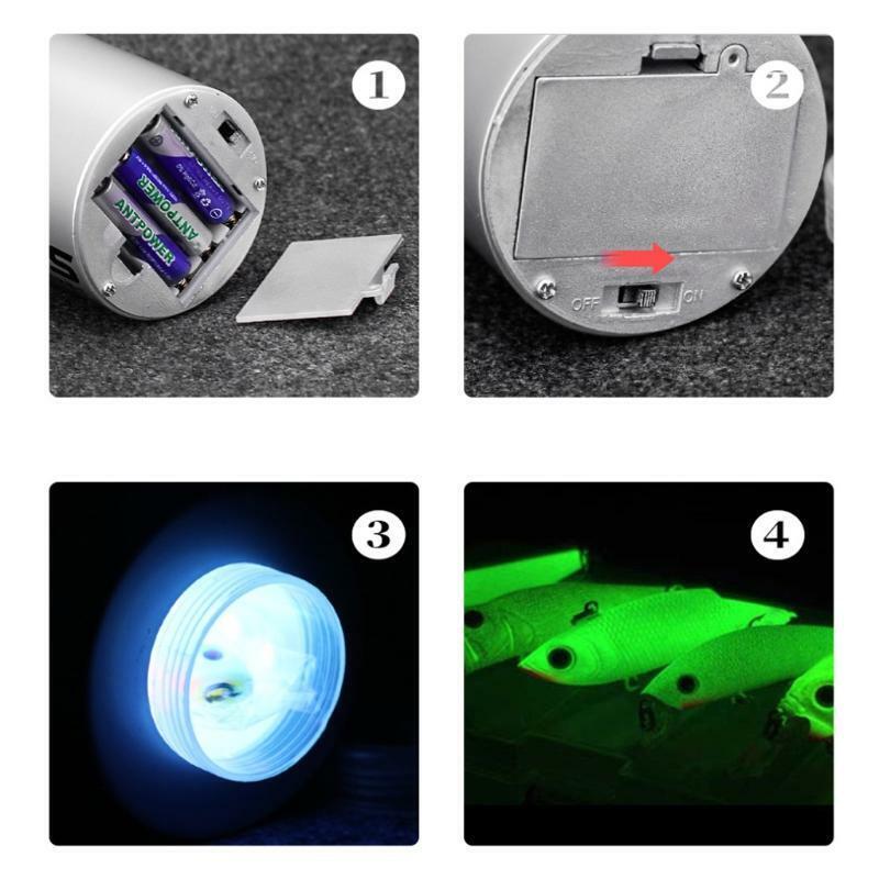 3W Portable Aluminum Alloy Fishing Bait Light Source Lamp Luminous Lure 18 LED