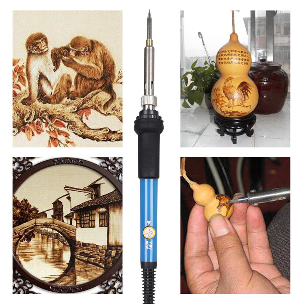 28 in 1 Wood Burning Kit 60W Temp Adjustable Pyrography Soldering Iron (US)