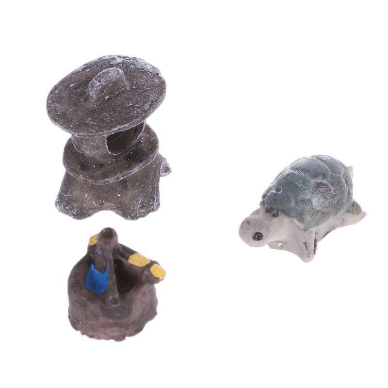 3pc Mini Bridge Clouds Rainbow Trees Sand Garden Decor Pot Fairy Garden Ornament