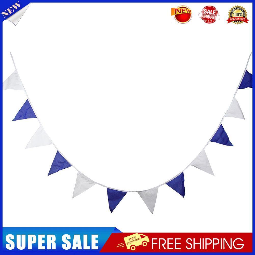 Creative Blue Cotton Pennant Flag For Garland Home Wedding Party Decoration