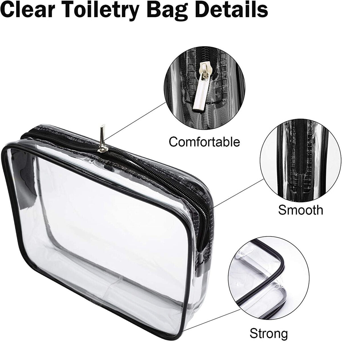 PVC Storage Pouch Waterproof Cosmetic Bags Toiletry Bag Transparent Makeup Case