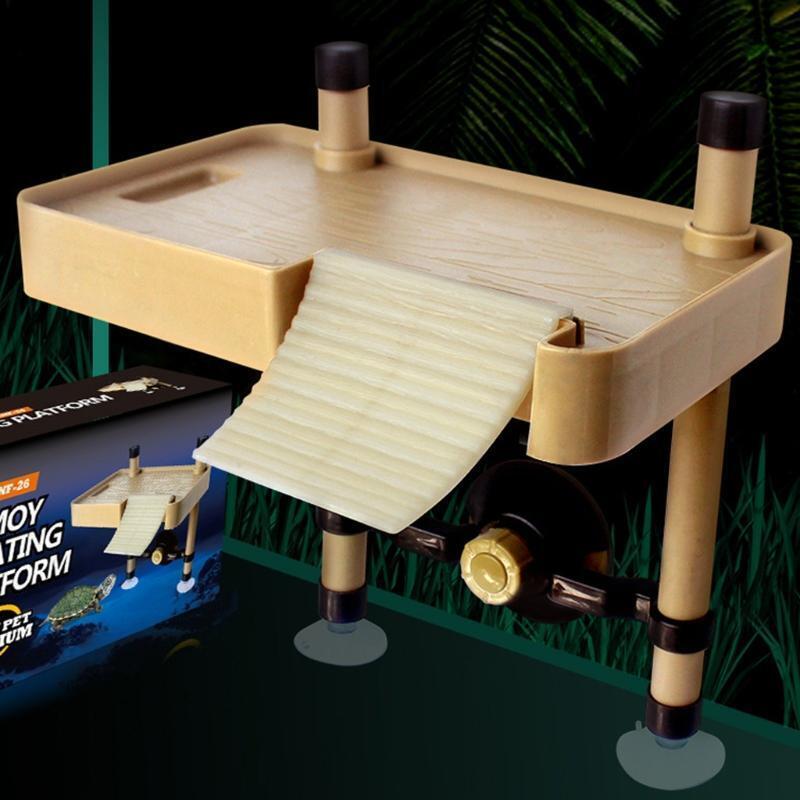 Reptile Small Medium Turtle Floating Pier with Ramp Ladder Tank Basking Platform