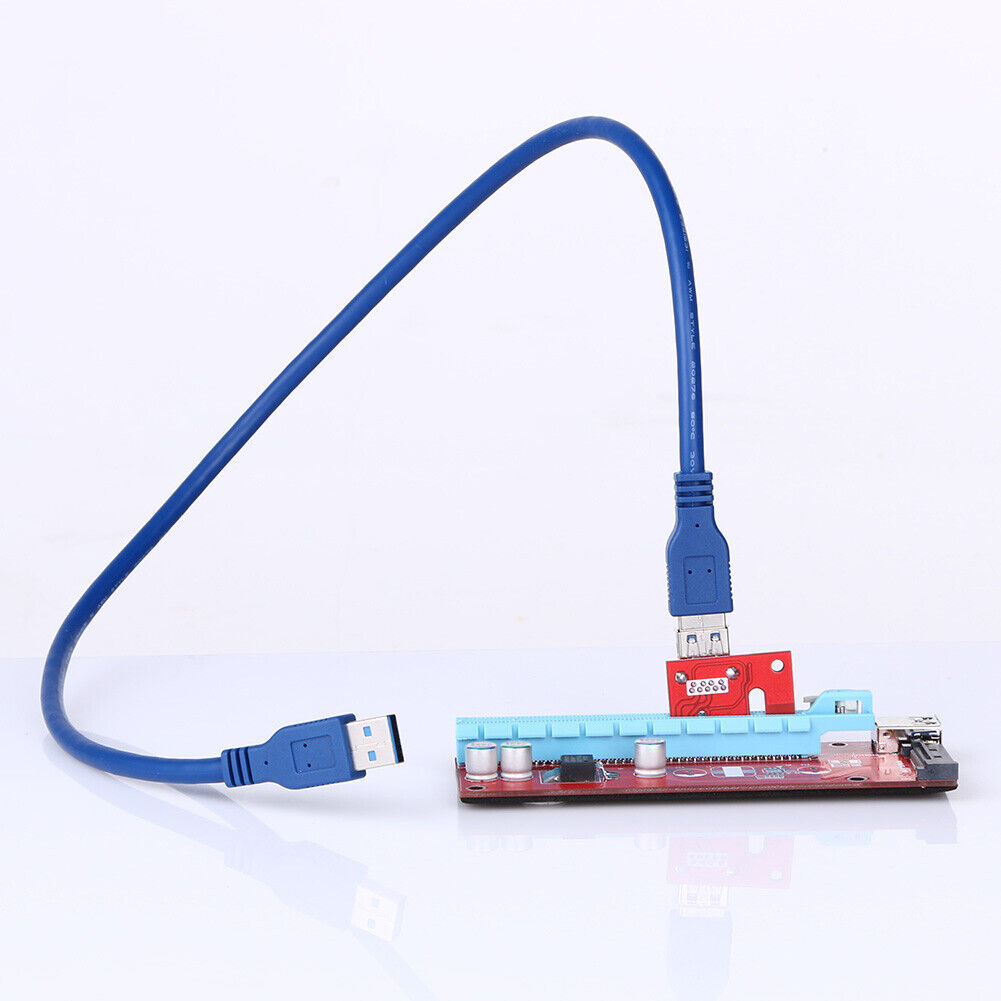 6pcs USB3.0 PCI-E Express 1x to16x Extender Riser Card Adapter SATA 15PIN