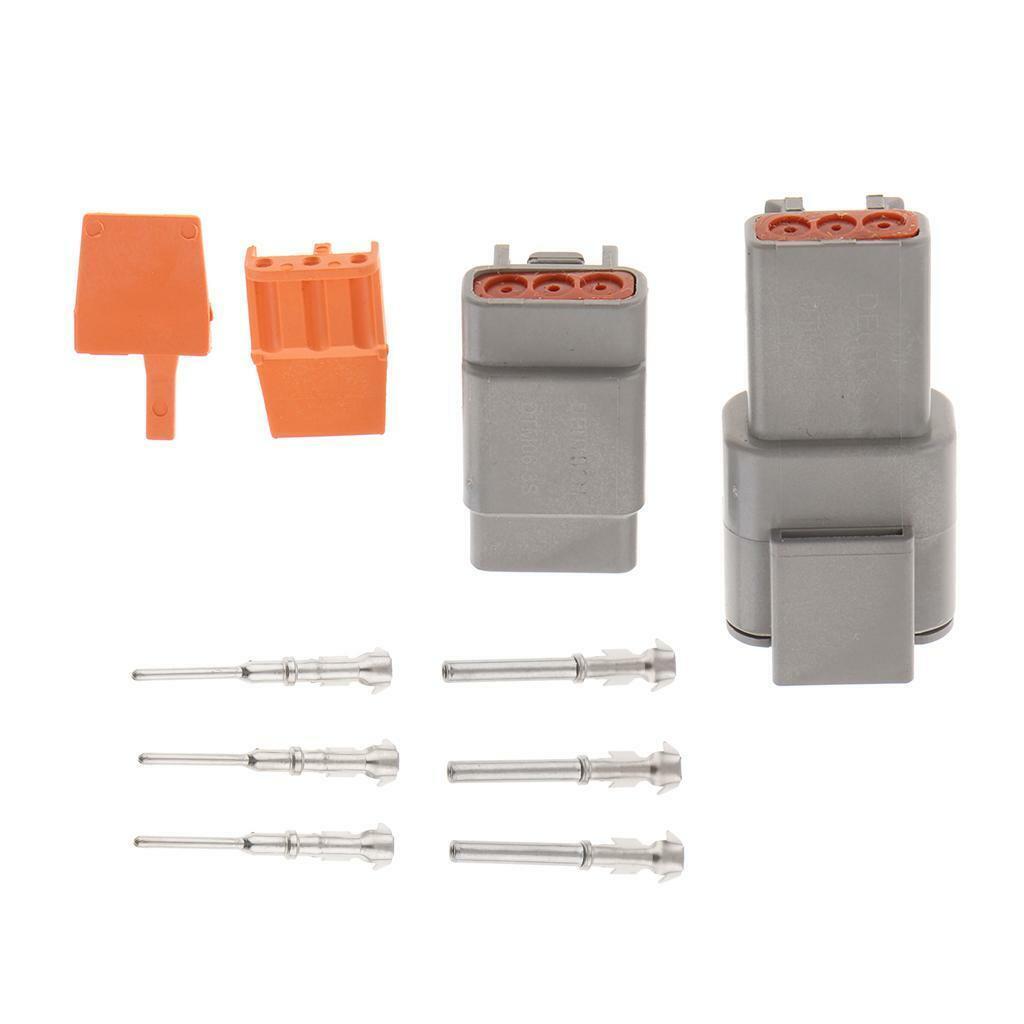 1 Set 3Pins Way  Waterproof Electrical Wire Connector Plugs Terminals