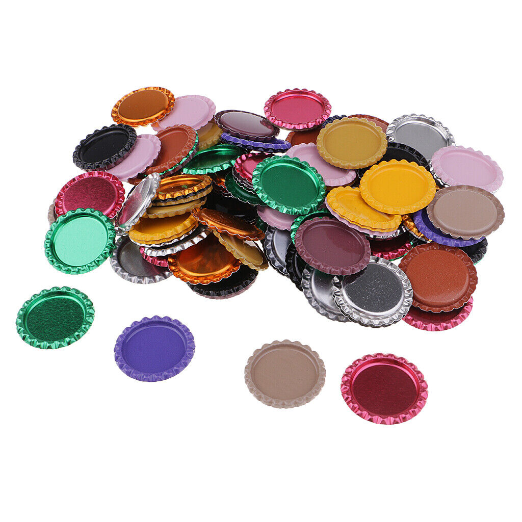 100 Piece Flattened Bottle Caps for DIY  Bows Pendant Craft Multicolor 2