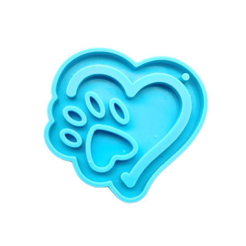 3 Pcs Love Heart Keychain Decorative Silicone Mould Love Dog Paw Footprint Mould
