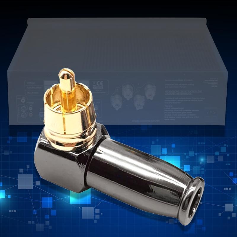 L-shaped RCA Male Plug Connector for Audio Video Right Angle RCA Adapter Plug