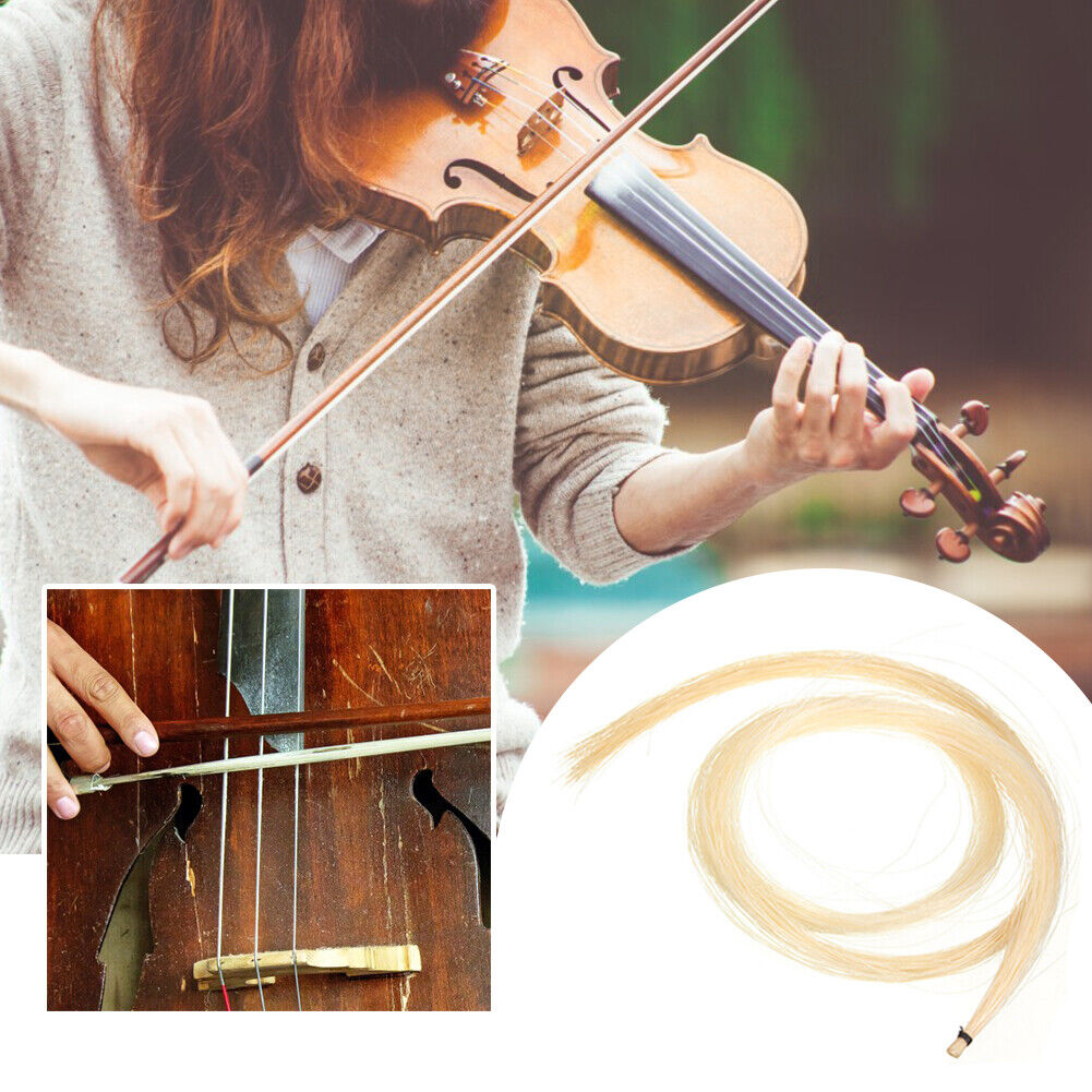 2 Hank Universal Stallion Horse Hair for Violin Bow Stringed Instruments