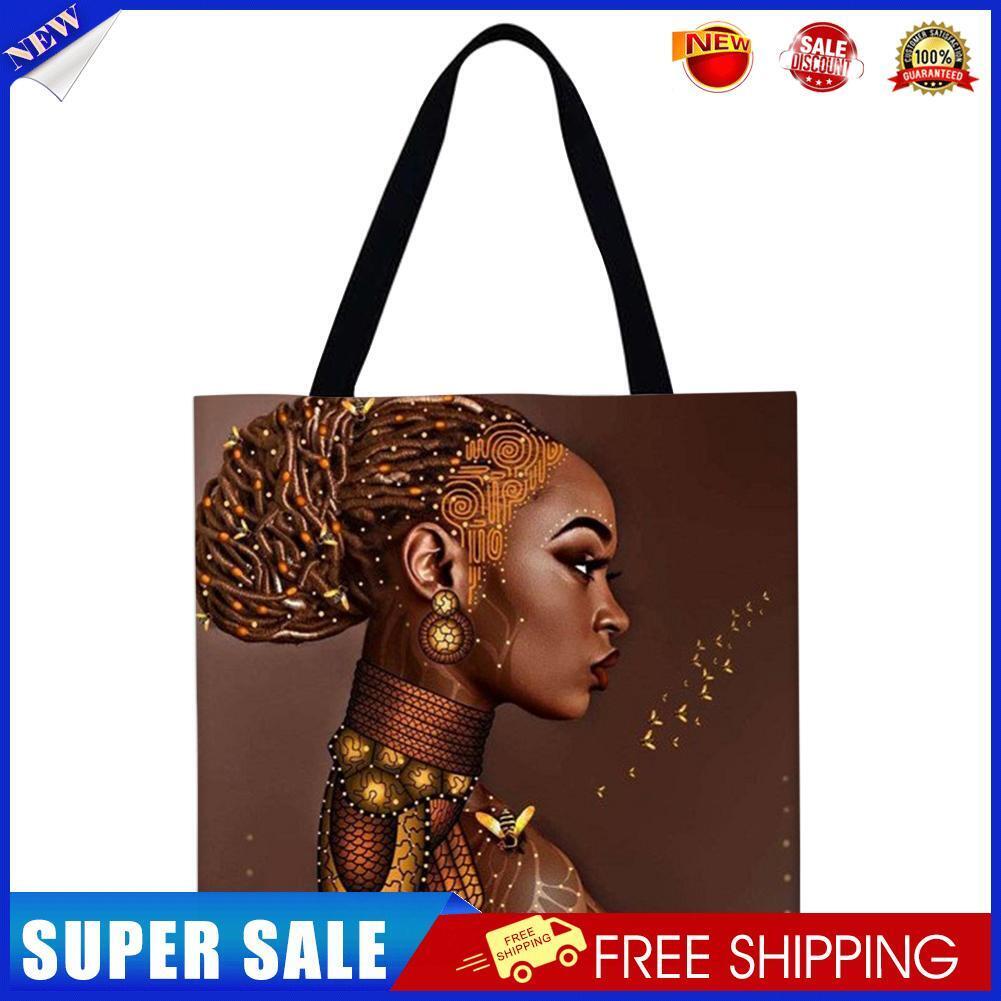 African girl Printed Shoulder Shopping Bag Casual Large Tote Handbag