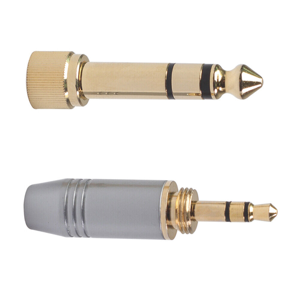 6.35mm Male to 3.5mm Female Plug Connector with 3.5mm Screw Jack Adapter