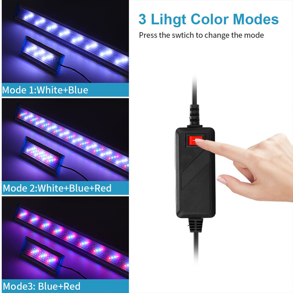 Aquarium Light Bar LED Fish Tank Clip Lamp Plant Grow Lighting (58cm US)